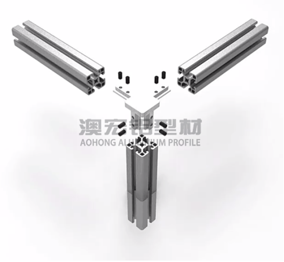 鋁型材配件 使用在正方形型材，30鋁型材或40鋁型材框架中，兩根橫向型材減去30、40mm，立柱減去一定的厚度距離，搭配頂絲擰緊固定。<br />
	<p>
		        澳宏鋁業是鋁型材廠家，專注鋁型材定制，其鋁型材型號和鋁型材配件齊全，想了解更多鋁型材連接方式，歡迎電詢：13381909160。
	</p>
	<p>
		<br />
	</p>
	<p>
		<br />
	</p>
	<p>
		<br />
	</p>
<div style=